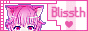 A primarily pink and white flashing image of a catgirl with text on the right hand side that reads Blissth 